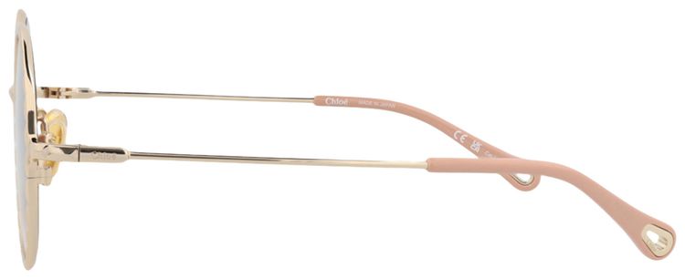 Chloe Round Frame Metal Sunglasses GoldCopper
