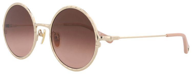 Chloe Round Frame Metal Sunglasses GoldCopper