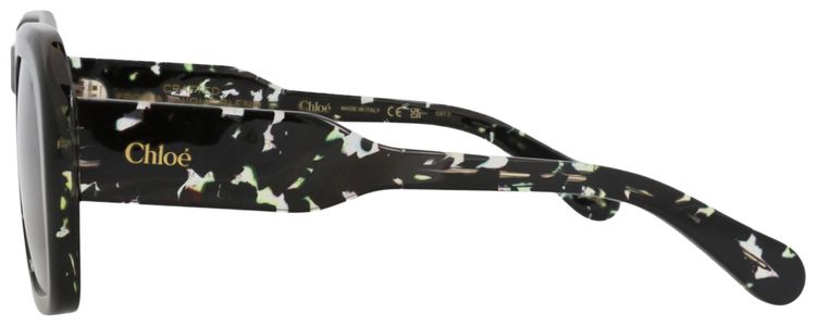 Chloe Square Frame Recycled Acetate Sunglasses BlackGrey