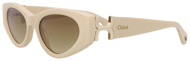 Chloe Cat Eye Frame Recycled Acetate Sunglasses IvoryBrown
