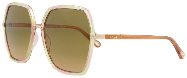 Chloe Square Frame Sunglasses HavanaOrangeGreen