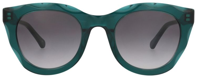 Chloe Round Frame Recycled Acetate Sunglasses GreenGrey