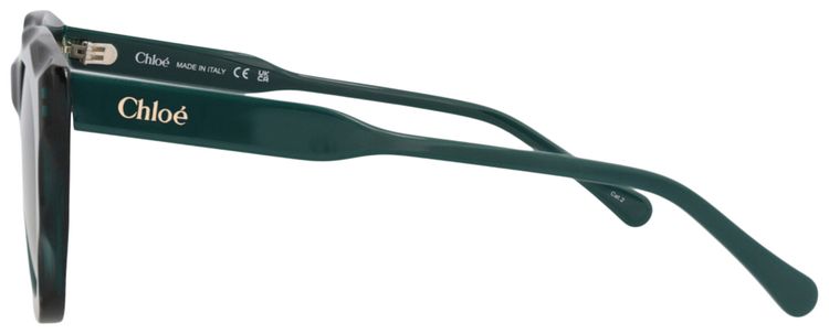 Chloe Round Frame Recycled Acetate Sunglasses GreenGrey