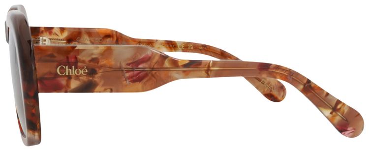 Chloe Square Frame Recycled Acetate Sunglasses HavanaBrown