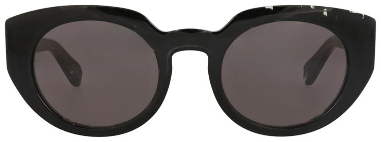Chloe Round Frame Recycled Acetate Sunglasses BlackGrey