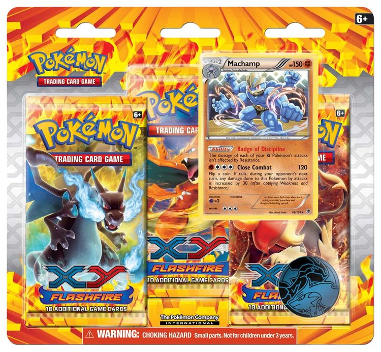 Pokemon XY Flashfire Three Pack Blister Machamp