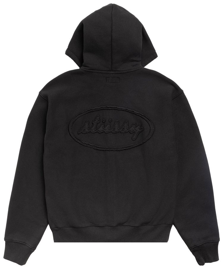 Stussy Cursive Applique Zip Hood Black