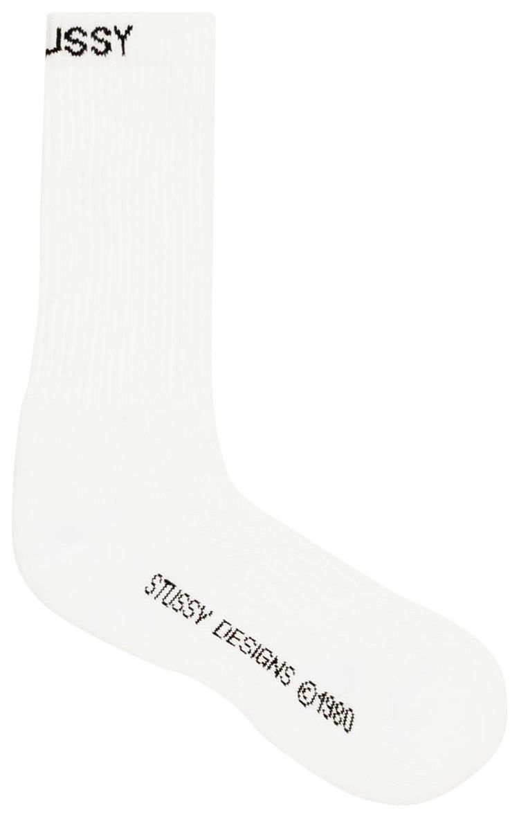 Stussy Athletic Crew Sock White