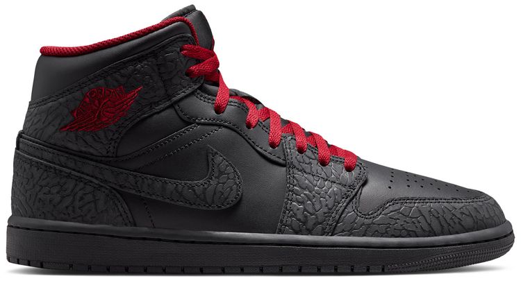 Air Jordan 1 Mid SE Elephant Print Black Tough Red