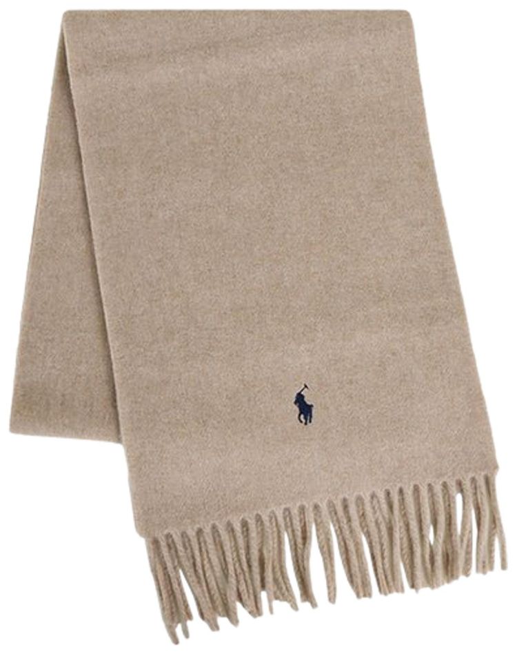 Polo Ralph Lauren Solid Recycled Wool Scarf Oatmeal Heather