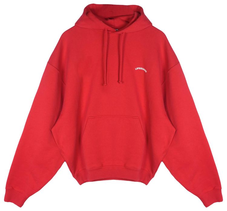 Vetements Lifeguard Oversized Hoodie Red
