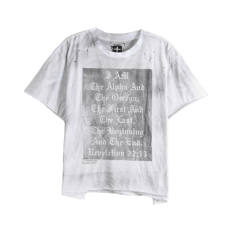 SAITOS Stained Stripe Tee White