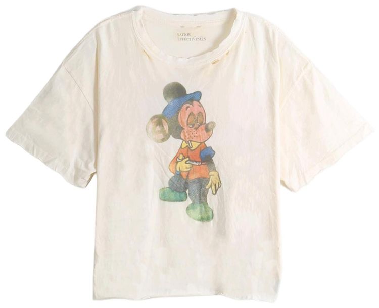 SAITOS 1940s Mickey Graphic Tee Cream