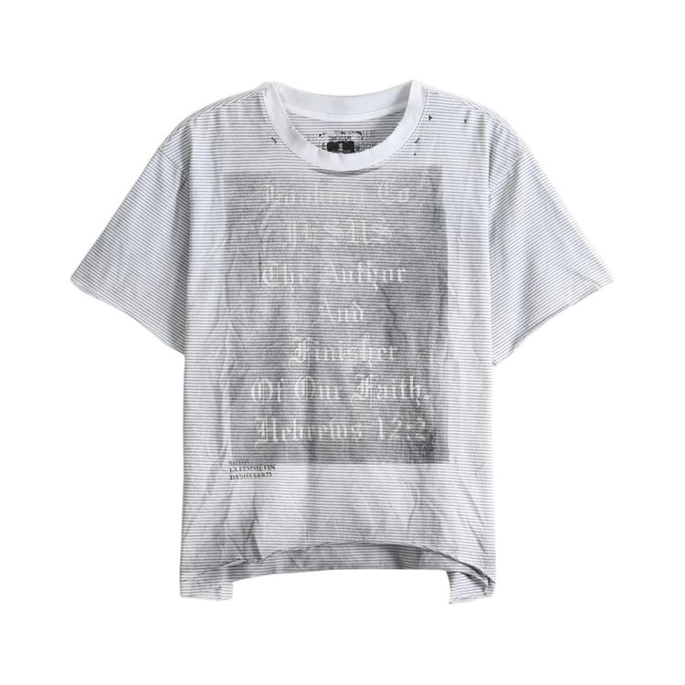 SAITOS Stained Stripe Tee White