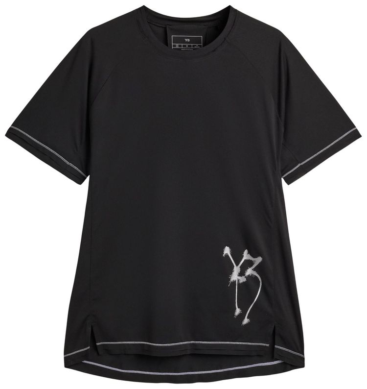 Yohji Yamamoto Pour Homme x Adidas GFX Run Short Sleeve Tee Black