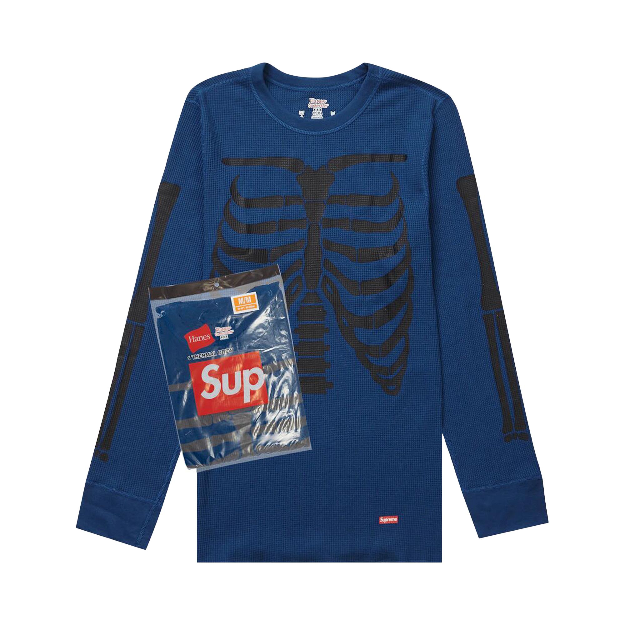 Buy Supreme x Hanes Bones Thermal Crew (1 Pack) 'Blue' - FW23A22