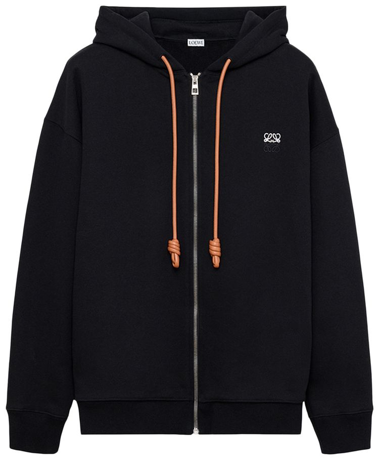 Loewe Zip Up Hoodie Black