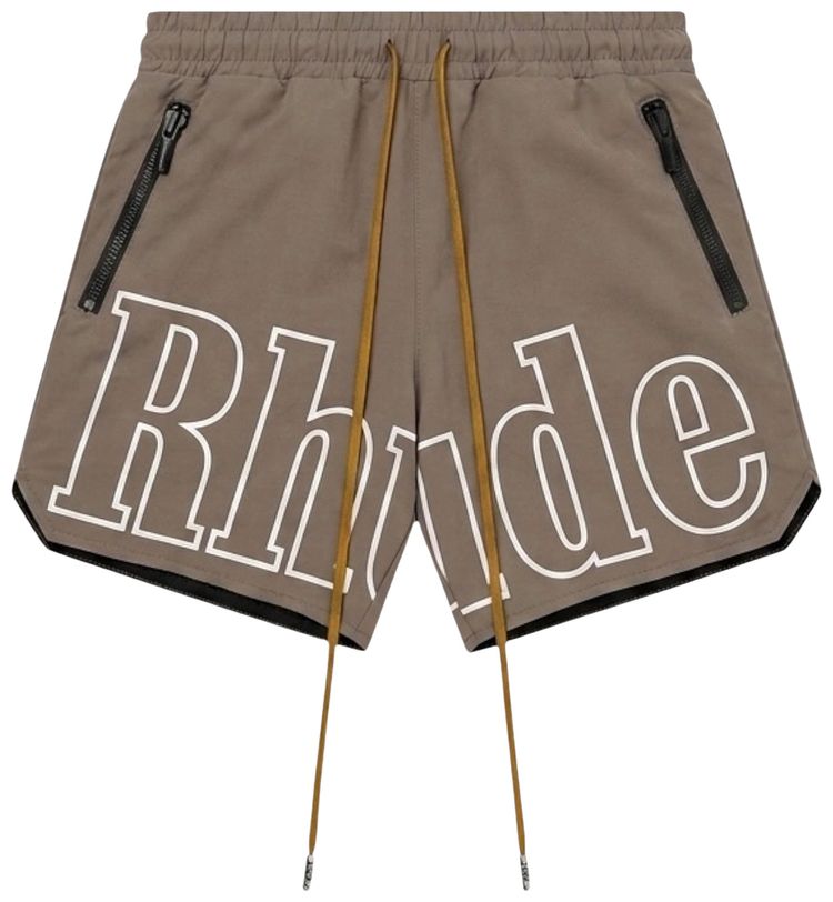 Rhude Logo Shorts Taupe