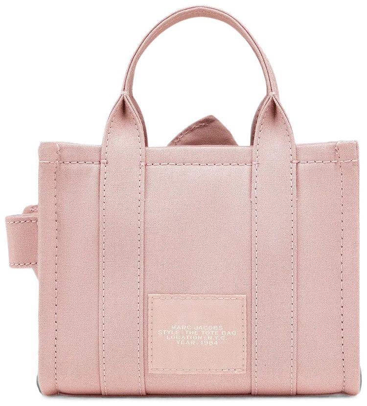 Marc Jacobs The Oversized Bow Canvas Crossbody Tote Bag Faded Pink