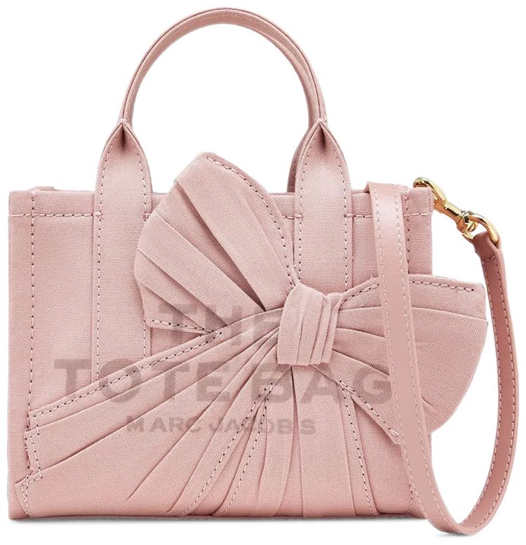 Marc Jacobs The Oversized Bow Canvas Crossbody Tote Bag Faded Pink