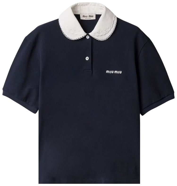 Miu Miu Piquet Polo Bleu
