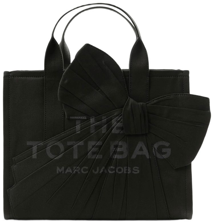 Marc Jacobs The Oversized Bow Canvas Small Tote Bag Black