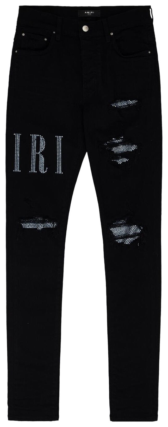 Amiri Crystal Core Logo Jeans Black