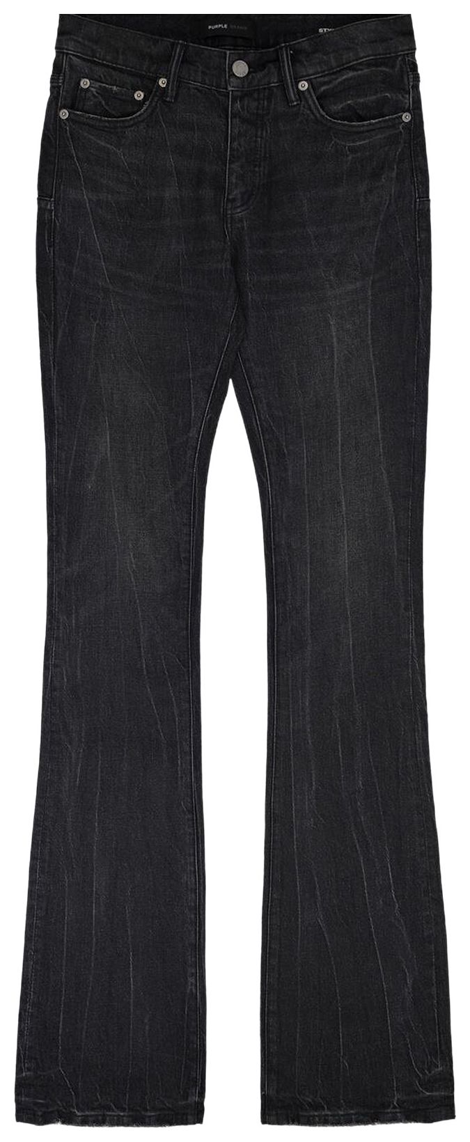 PURPLE BRAND Super Stack Flare Coated Black