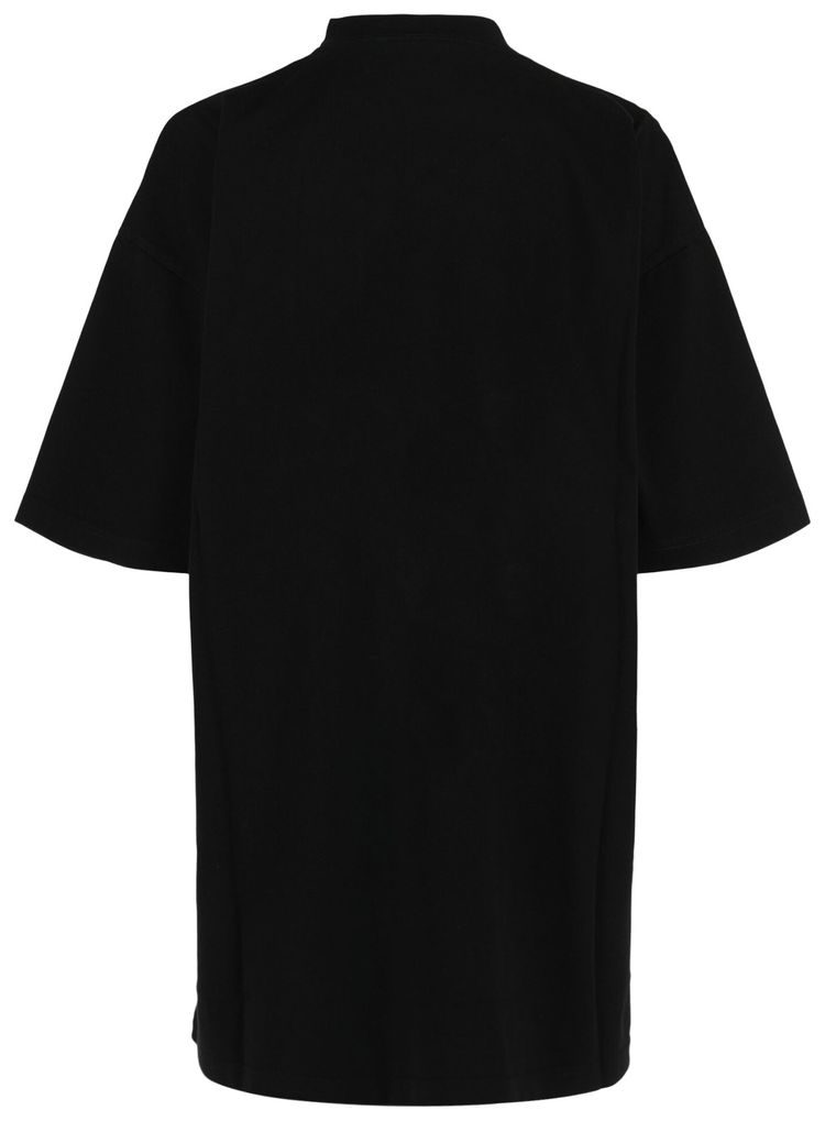 Balenciaga Oversized Back Flip Logo T Shirt Dress BlackWhite