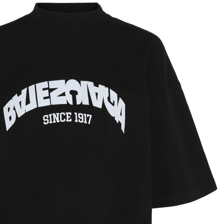 Balenciaga Oversized Back Flip Logo T Shirt Dress BlackWhite