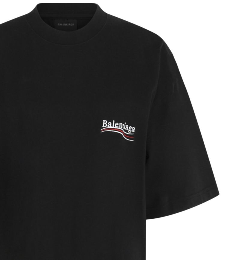 Balenciaga Political Campaign Pleated T Shirt Dress Black