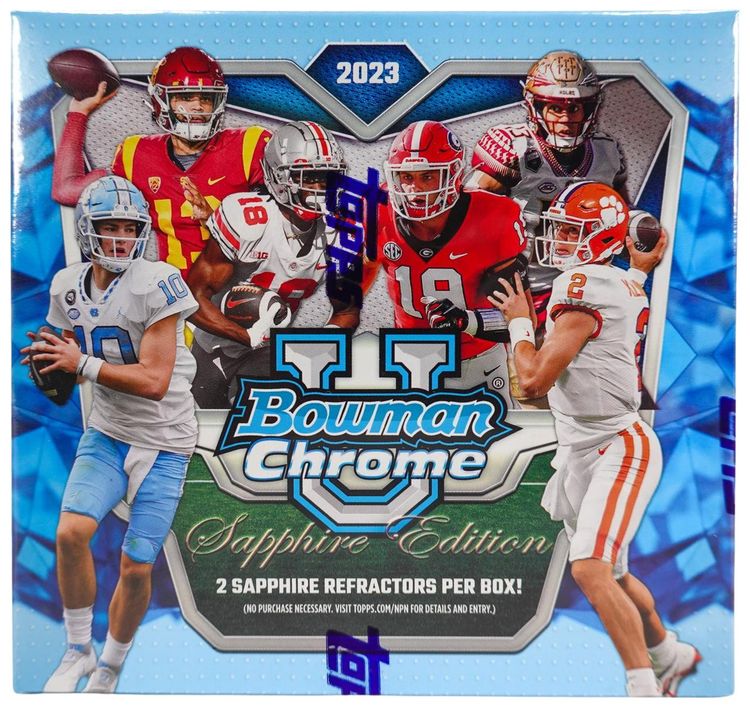 2023 Bowman University Chrome Sapphire Football Hobby Box