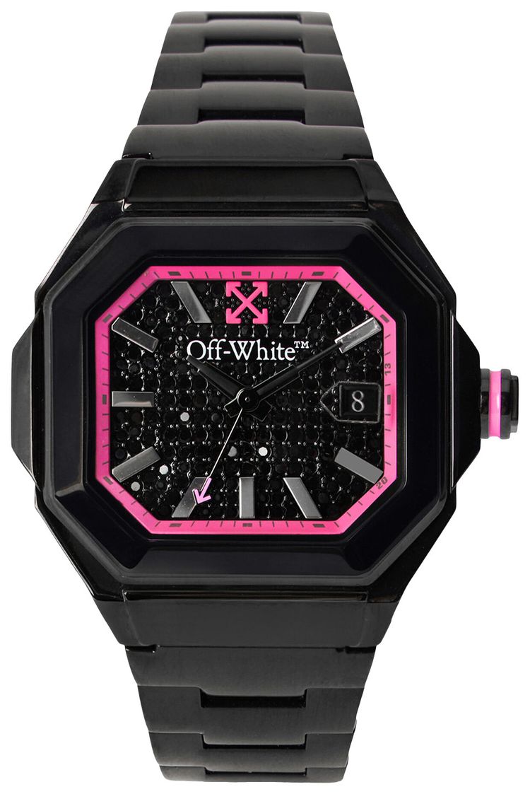Off White Shift Crystal Watch Black