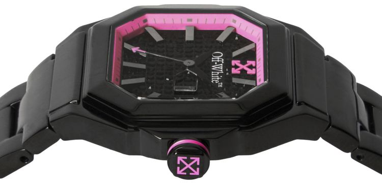 Off White Shift Crystal Watch Black