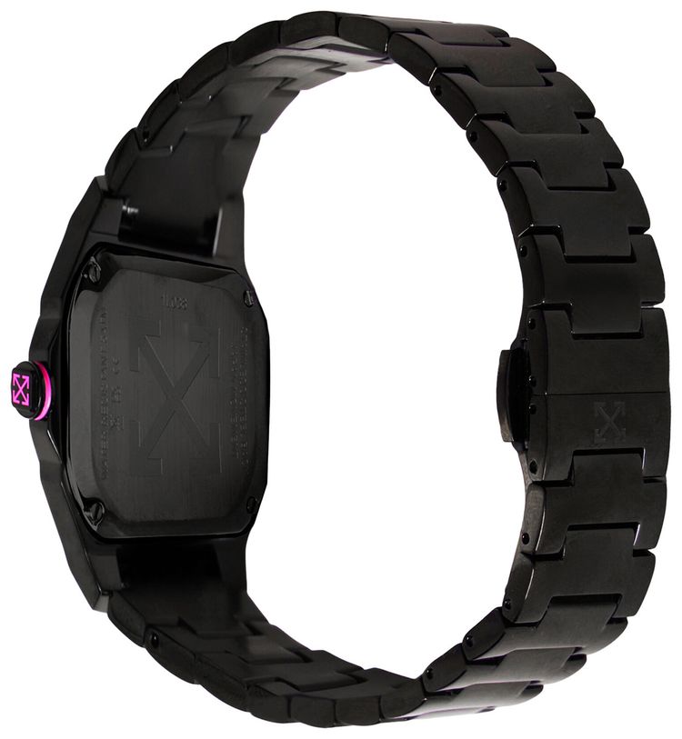 Off White Shift Crystal Watch Black