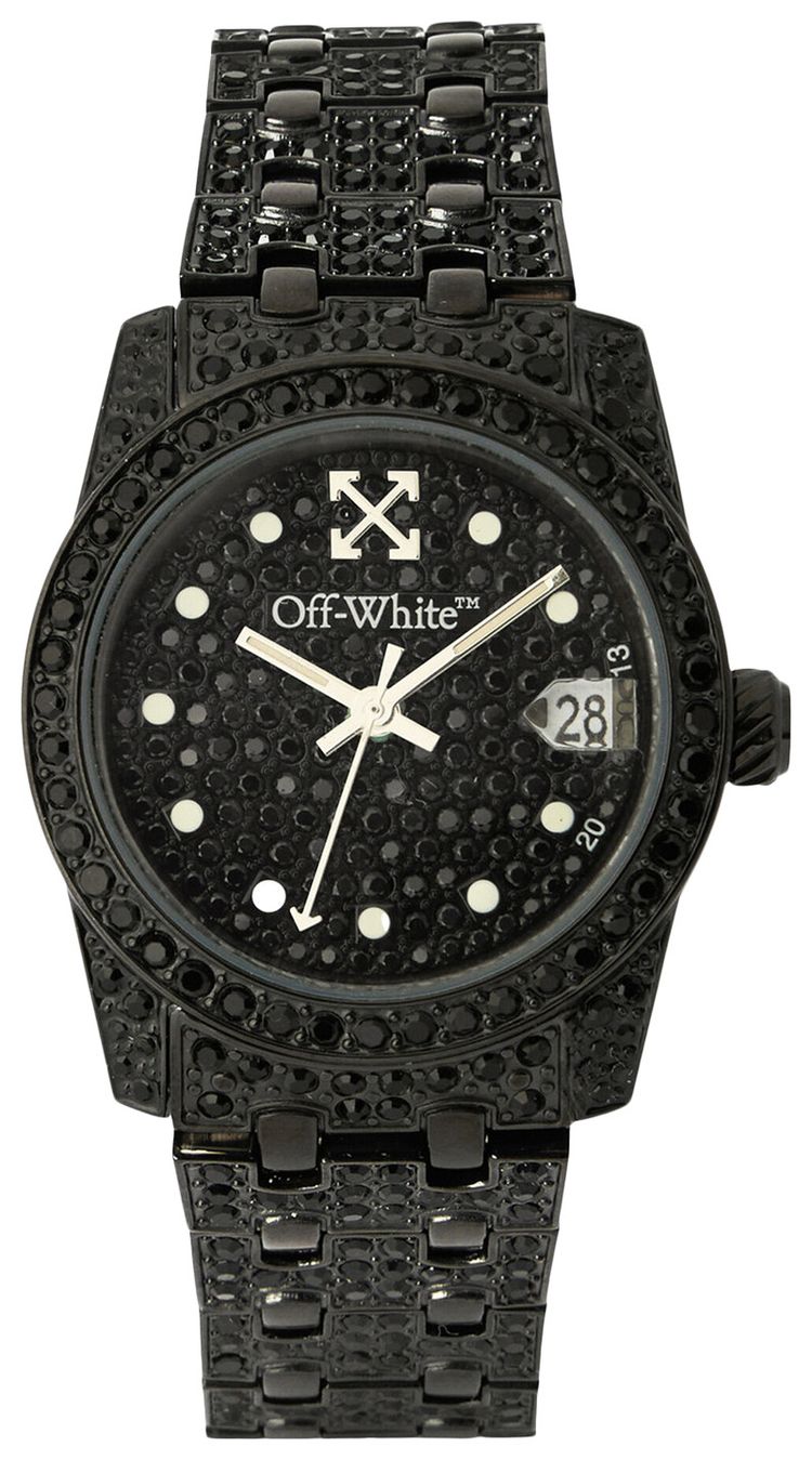 Off White Discreet Crystal Watch Black