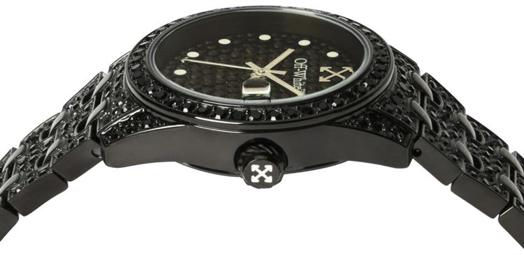 Off White Discreet Crystal Watch Black