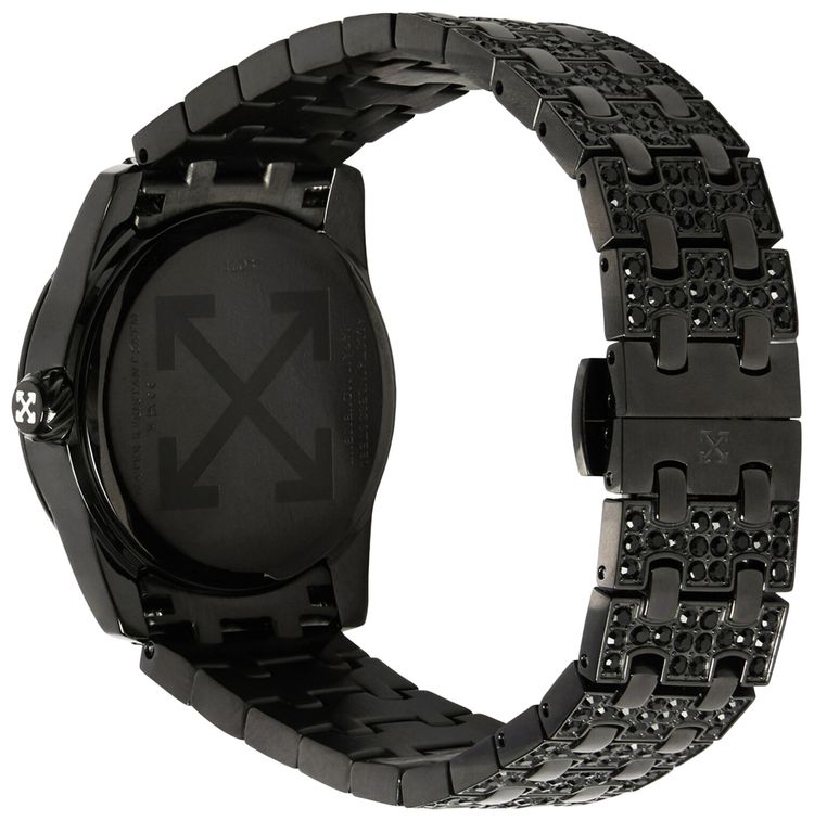 Off White Discreet Crystal Watch Black