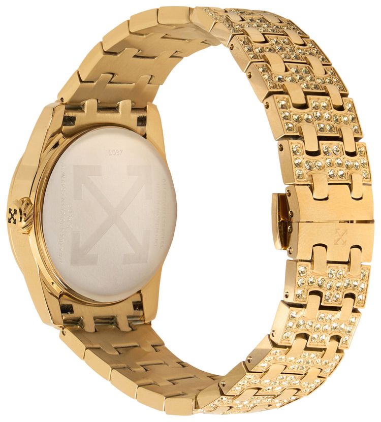 Off White Discreet Crystal Watch Gold