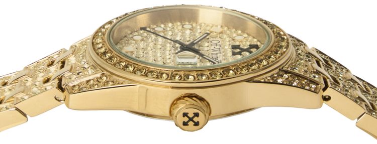 Off White Discreet Crystal Watch Gold