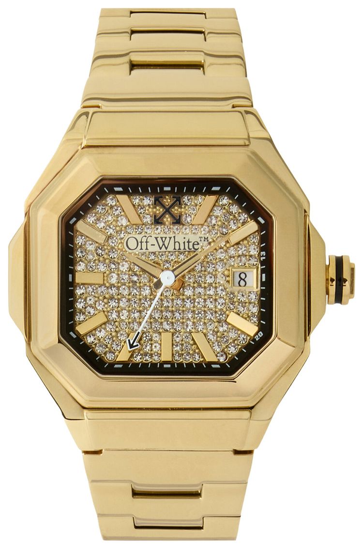 Off White Shift Crystal Watch Gold