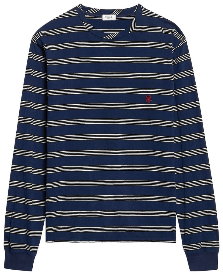 CELINE Long Sleeve T Shirt InkBlackOff White