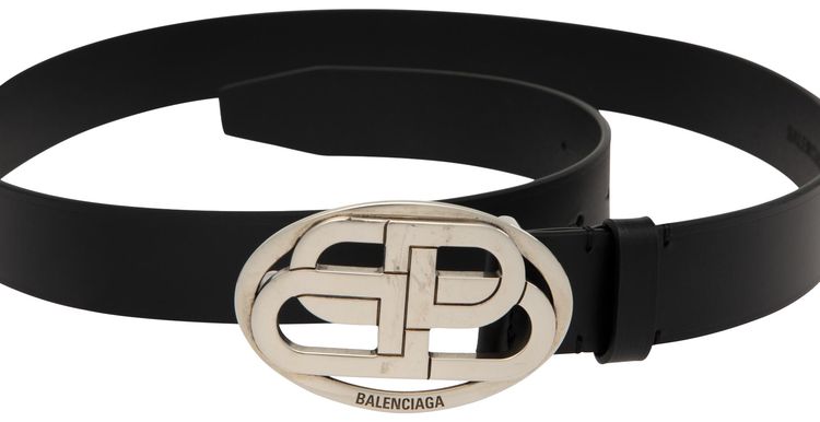 Balenciaga Oval BB Belt Black