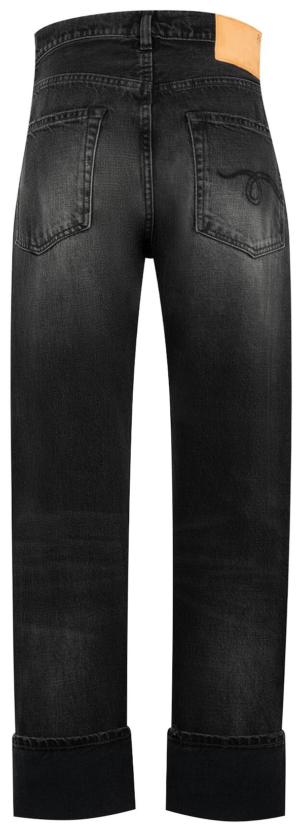 R13 Cuffed Bf Jean Black Eclipse Selvedge
