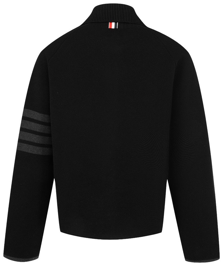 Thom Browne Double Face Pique Stitch Polo Collar Jacket Black
