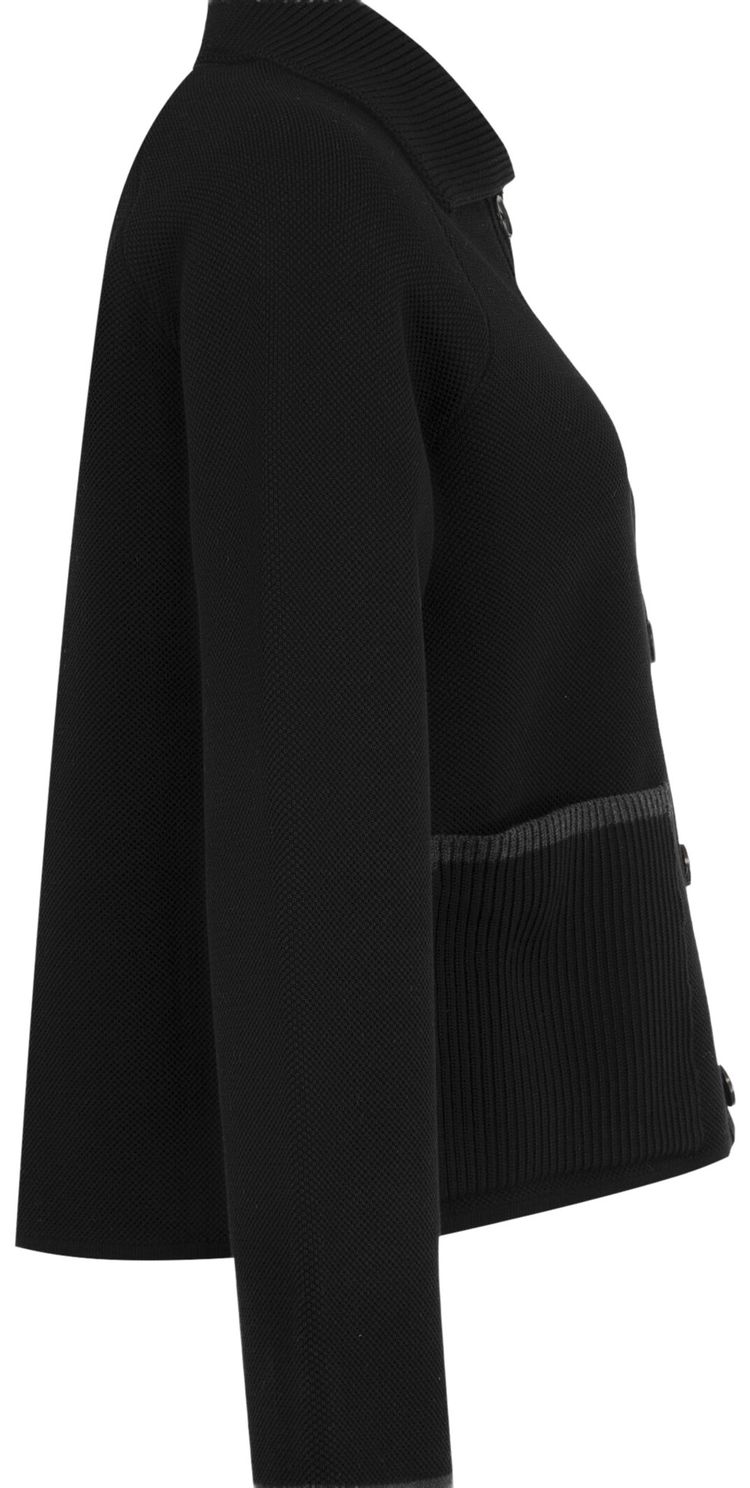 Thom Browne Double Face Pique Stitch Polo Collar Jacket Black