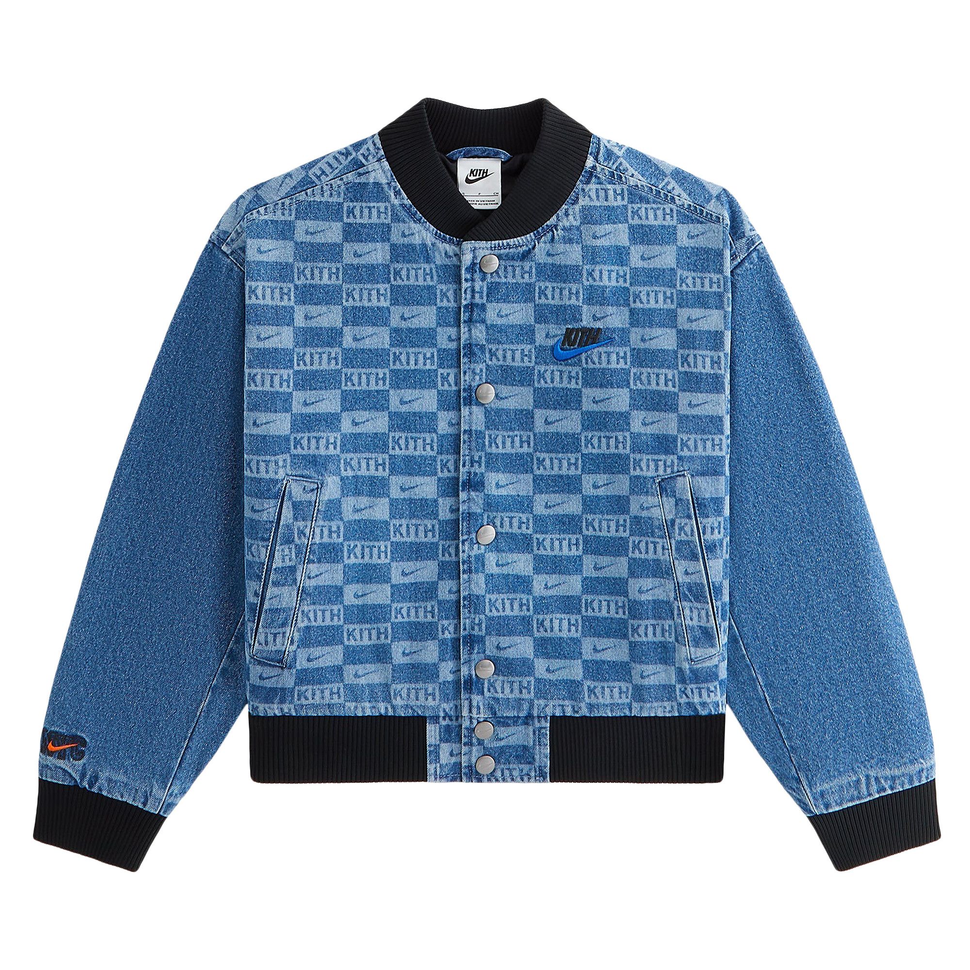 Buy Kith For Nike Denim Laser Etched Varsity Jacket 'Mystic Navy