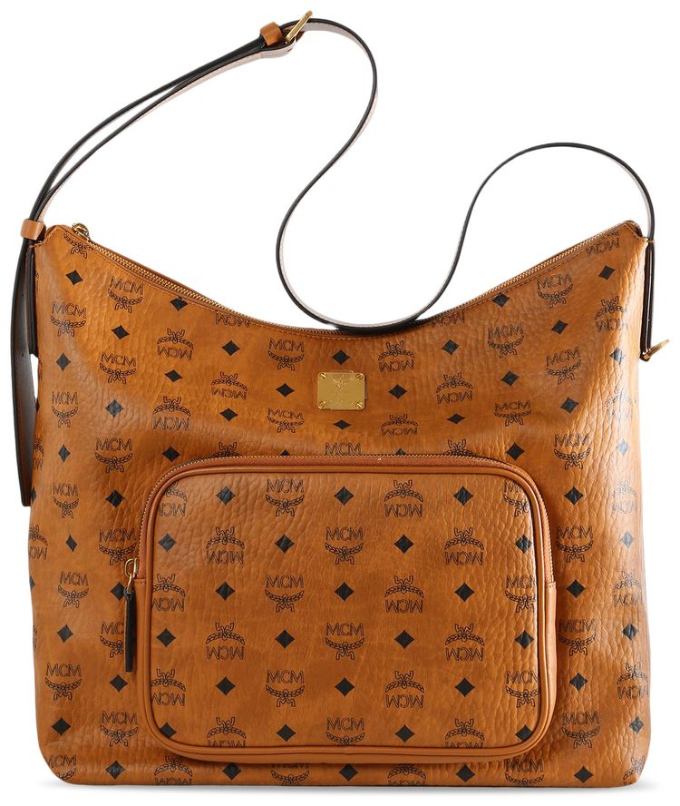 MCM Aren Vi Hobo XL Bag Cognac