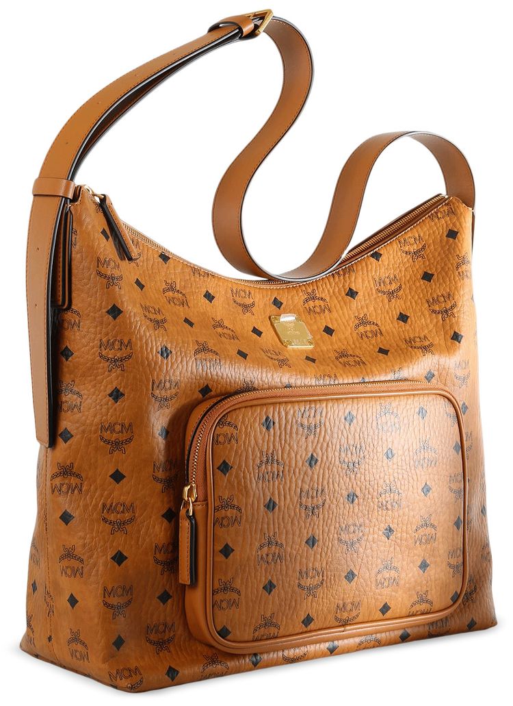 MCM Aren Vi Hobo XL Bag Cognac