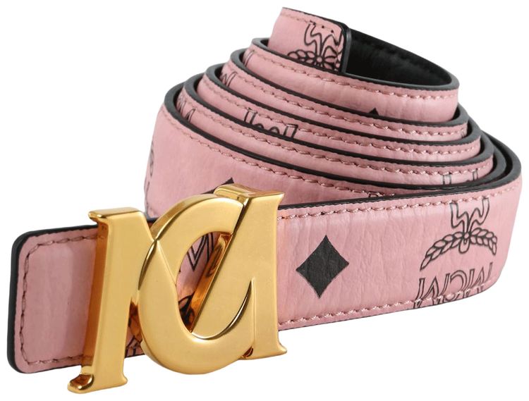 MCM M Art Vi 24k Goldbrass Belt Soft Pink